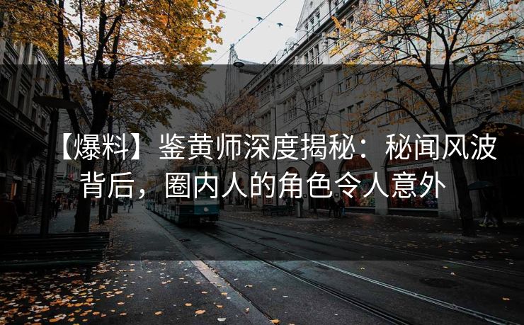 【爆料】鉴黄师深度揭秘：秘闻风波背后，圈内人的角色令人意外