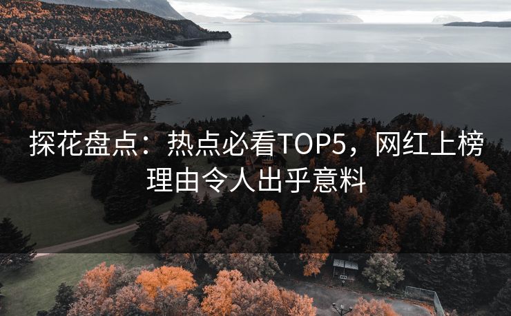 探花盘点：热点必看TOP5，网红上榜理由令人出乎意料