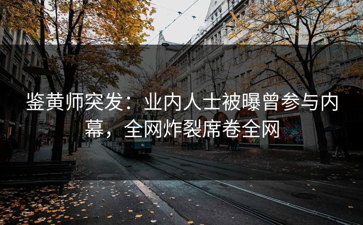 鉴黄师突发：业内人士被曝曾参与内幕，全网炸裂席卷全网