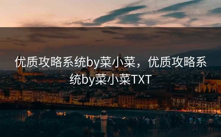 优质攻略系统by菜小菜，优质攻略系统by菜小菜TXT